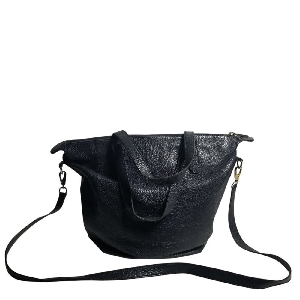 Cuyana Women's Navy Pebble Leather Purse